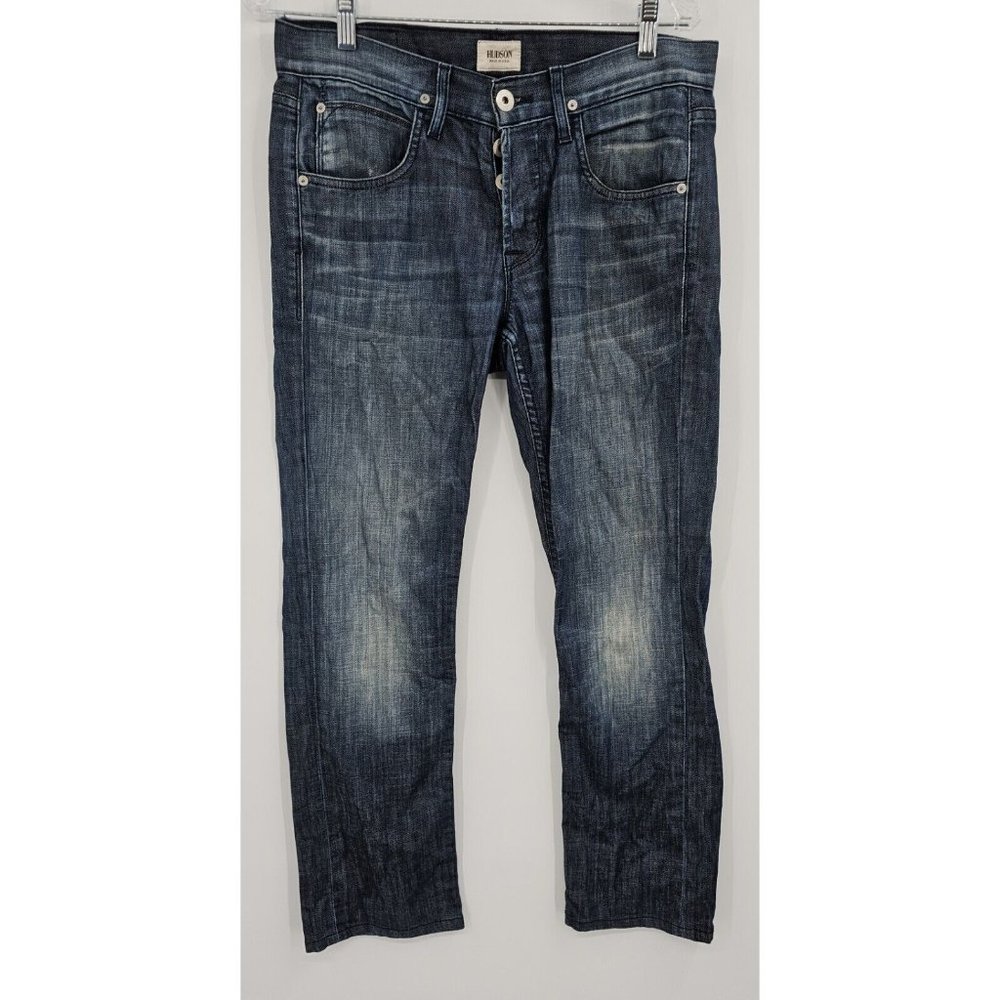 Hudson Jeans Mens 30 Byron 5 Pocket Straight Button Fly 30 Medium Wash Denim USA